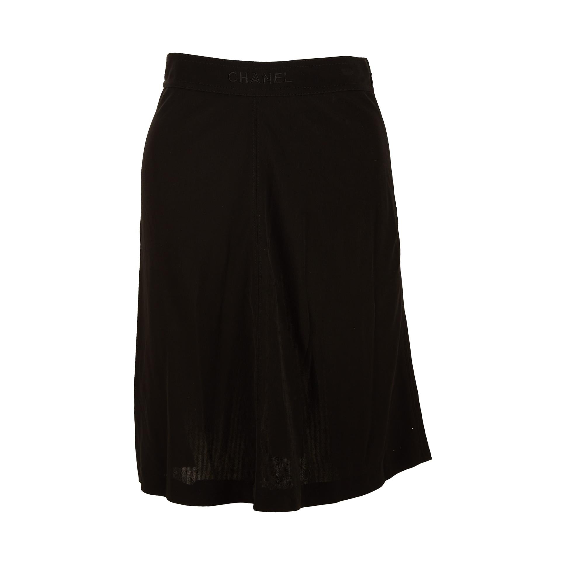 Chanel Black Logo Skirt