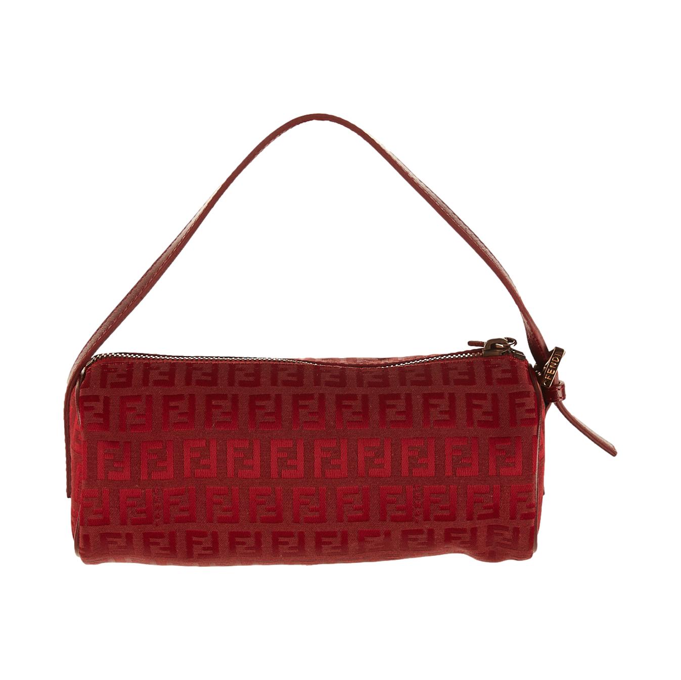 Fendi Red Logo Cylinder Bag