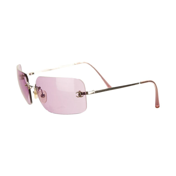 Chanel Purple Rimless Logo Sunglasses