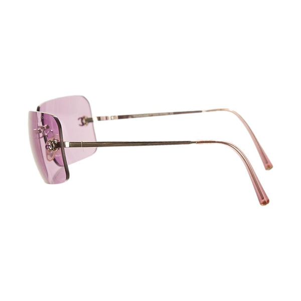 Chanel Purple Rimless Logo Sunglasses