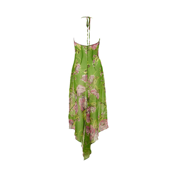 Dolce & Gabbana Green Floral Dress
