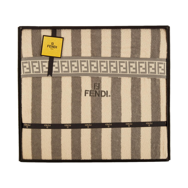 Fendi Grey Logo Beach Towel