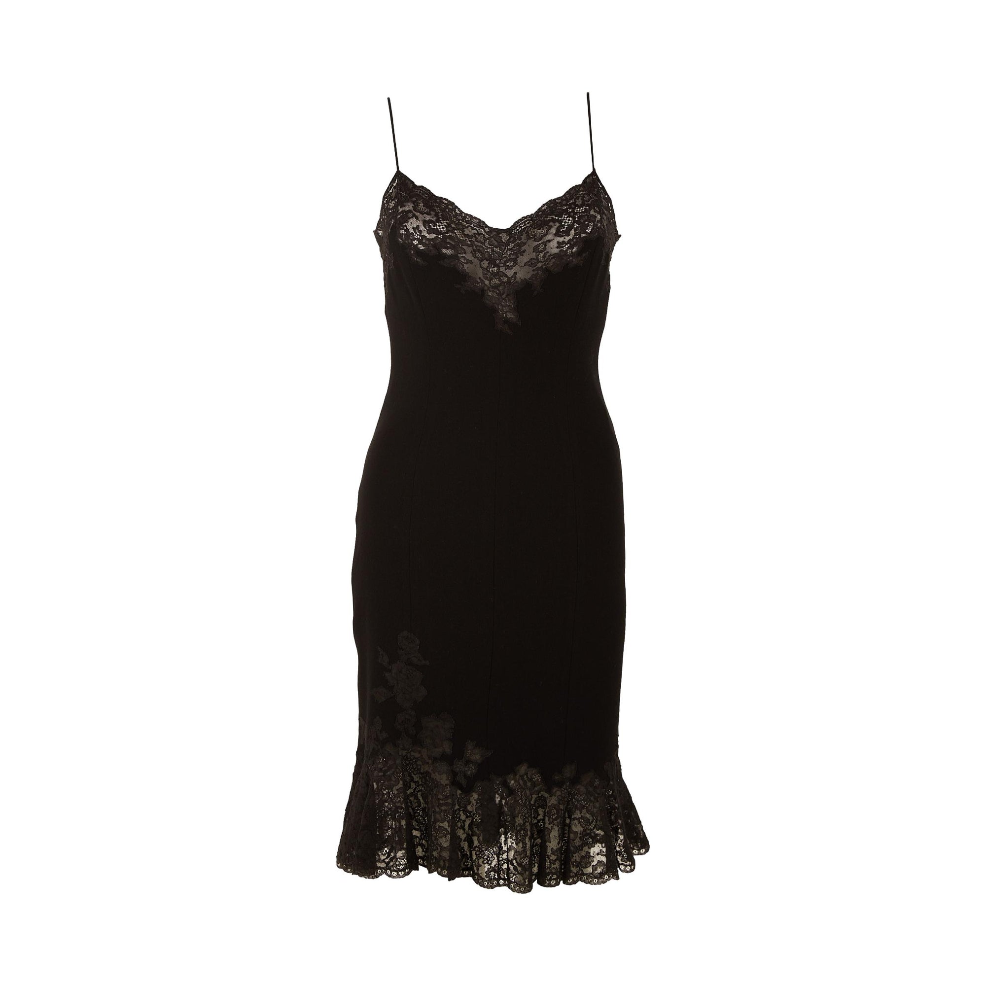 Dior Black Floral Lace Dress – Treasures of NYC - Main Image
