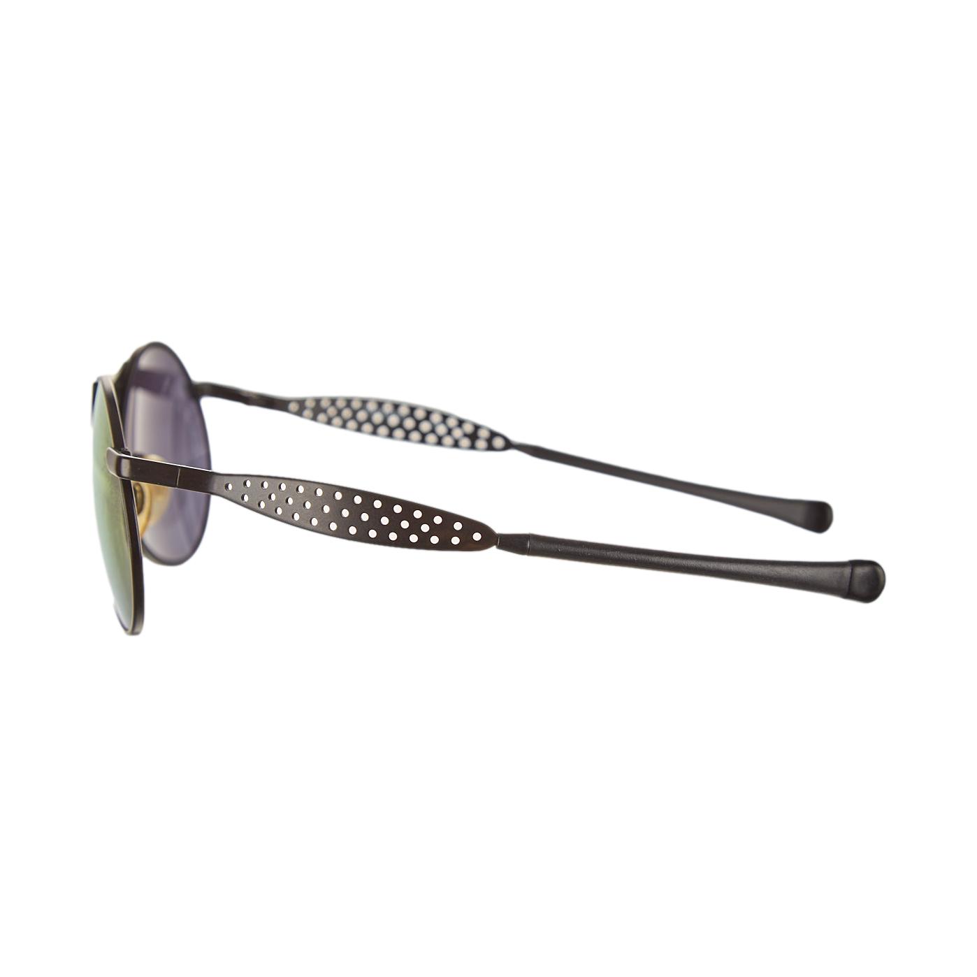 Chanel Black Perforated Logo Sunglasses