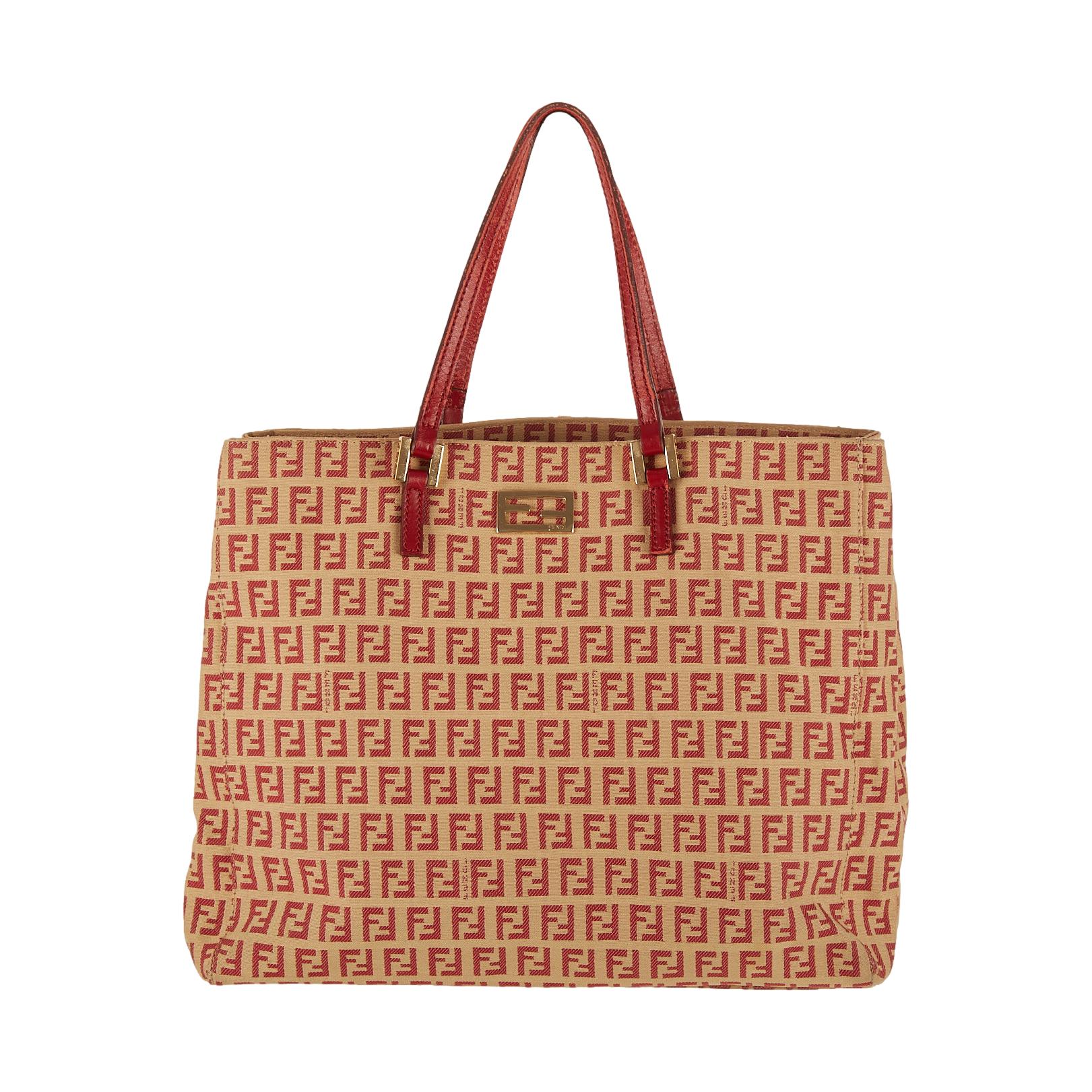 Fendi Red Logo Top Handle Bag