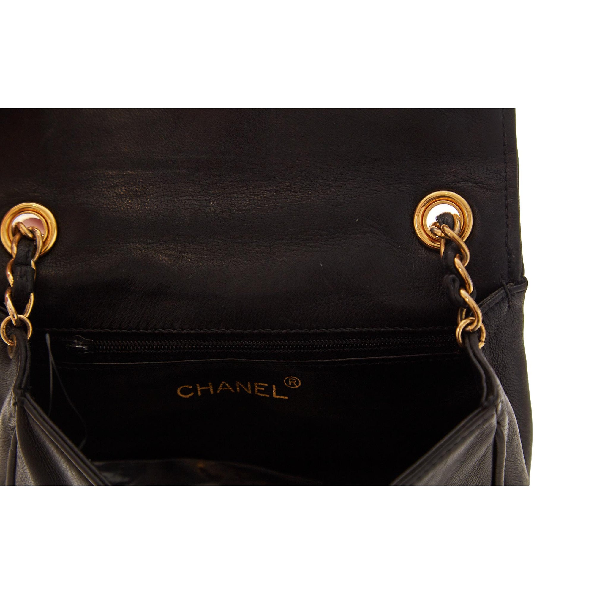 Chanel Black Mini Logo Chain Bag