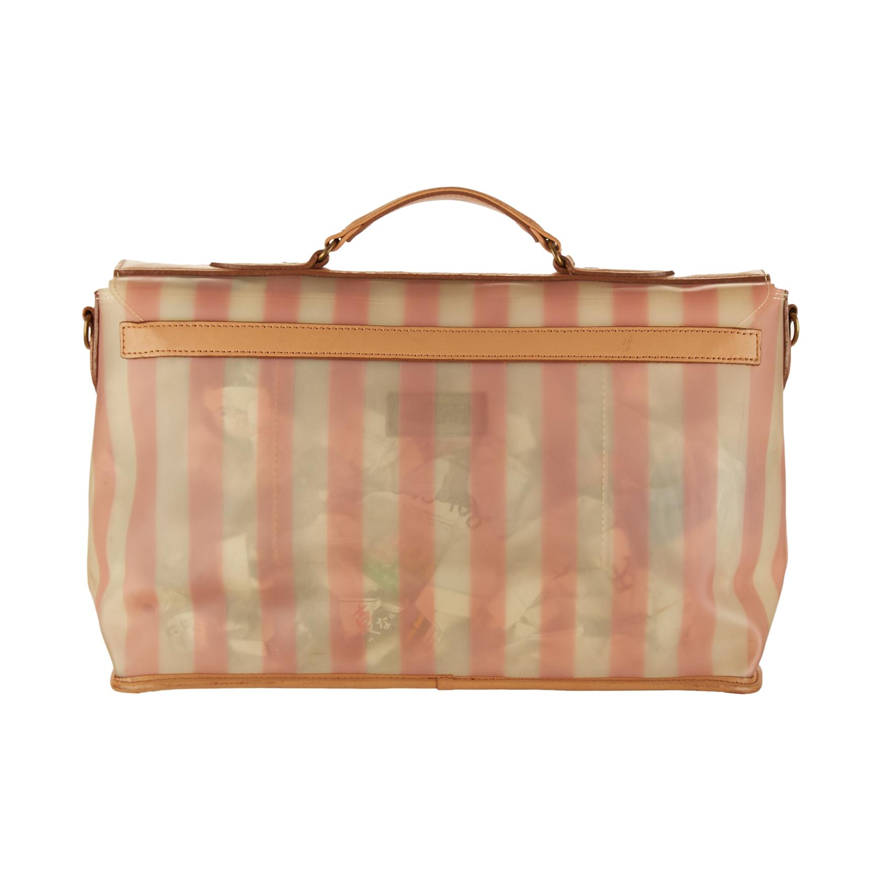 Jean Paul Gaultier Pink Striped Top Handle Bag