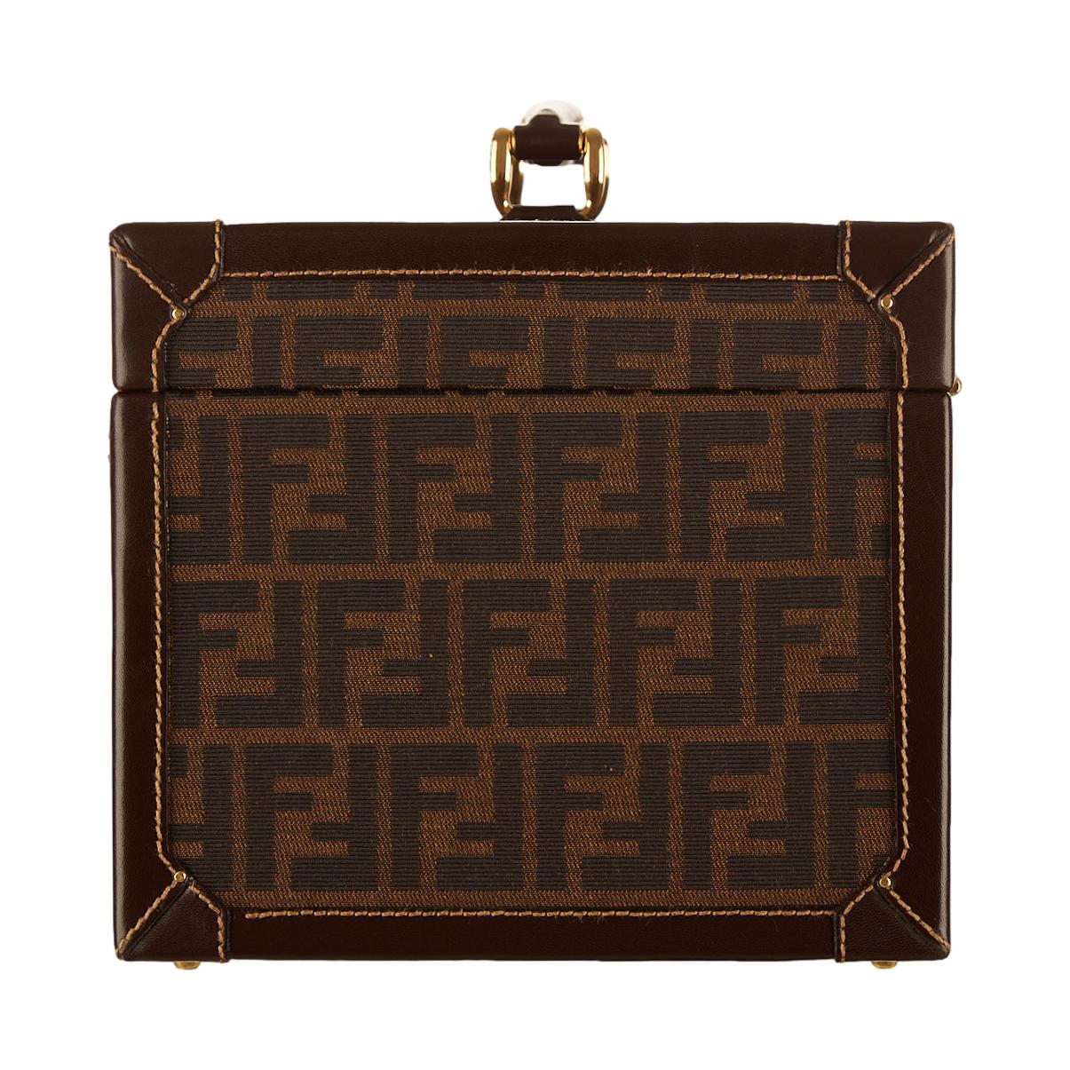 Fendi Brown Logo Jumbo Vanity Bag – Treasures of NYC