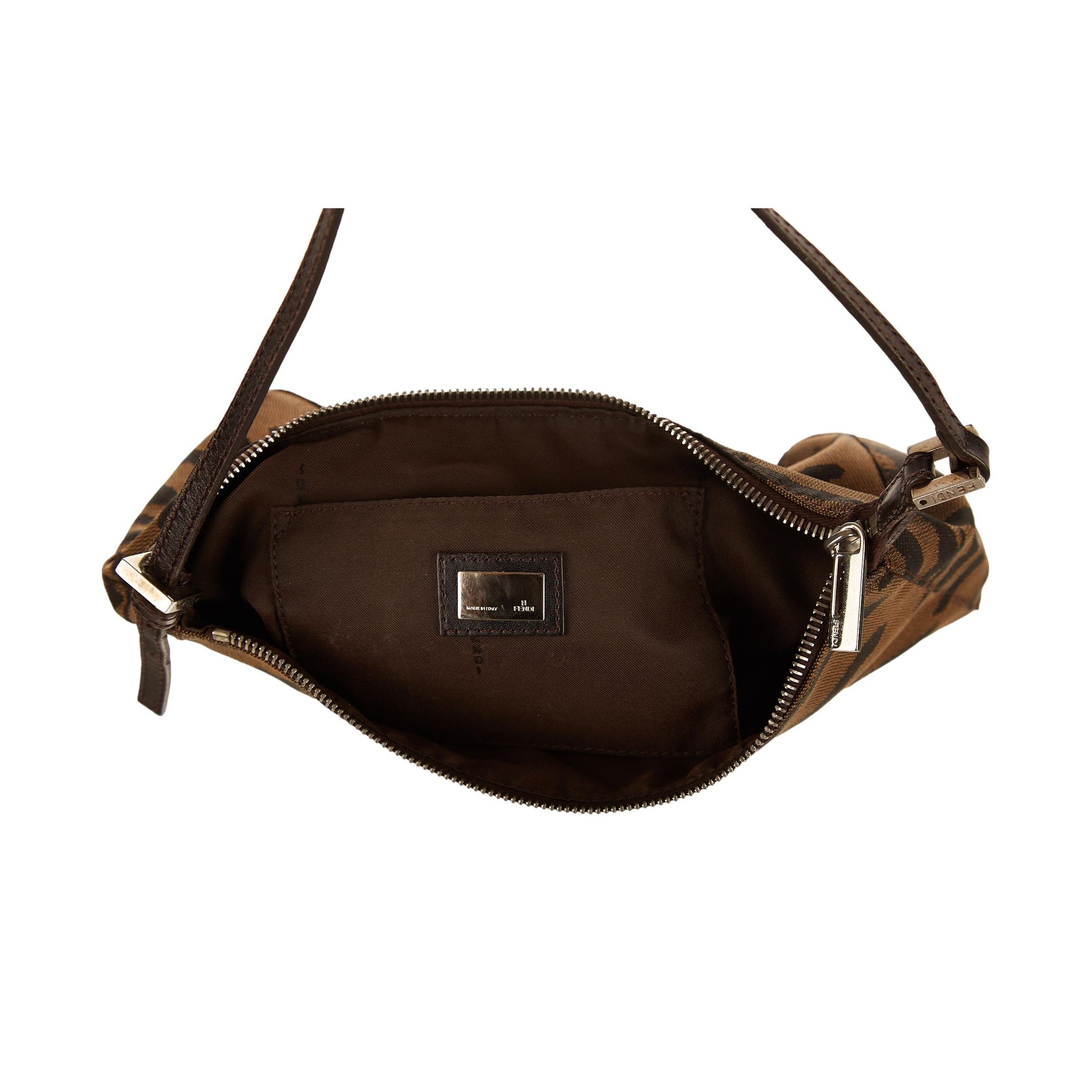 Fendi Brown Animal Print Shoulder Bag