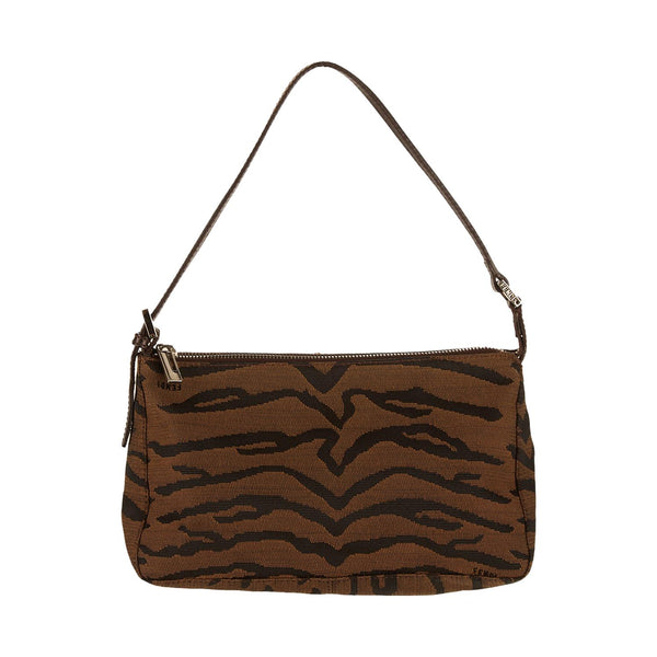 Fendi Brown Animal Print Shoulder Bag