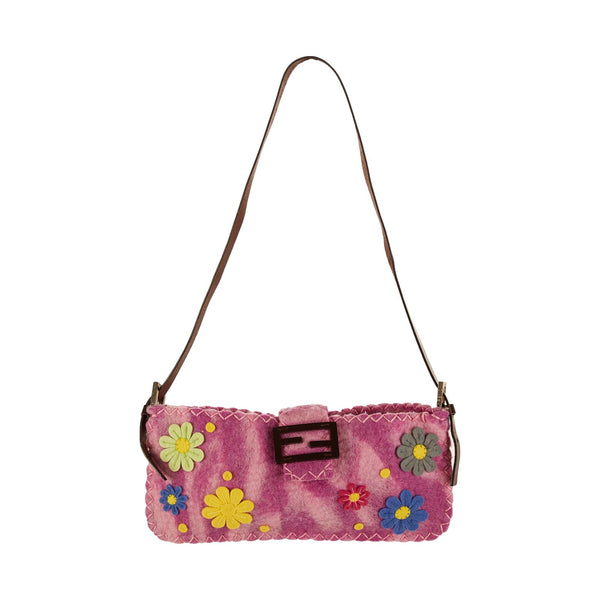 Vintage Fendi Pink Wool Floral Shoulder Bag – Treasures of NYC