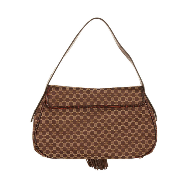 Celine Brown Logo Tassel Shoulder Bag