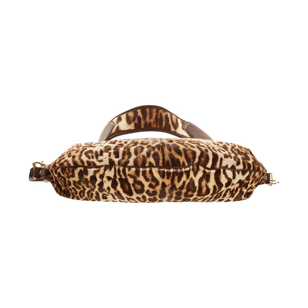Gucci Leopard Jumbo Print Shoulder Bag