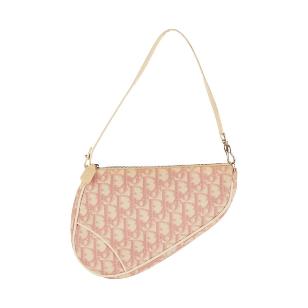 Saddle vintage classic cloth handbag Dior Pink in Cloth  34464883