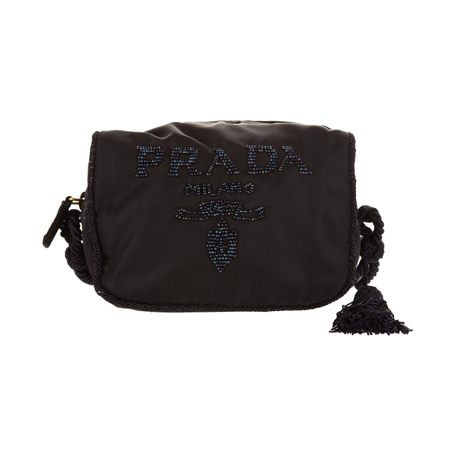PRADA NYLON BEADS LOGO SHOULDER TOTE BAG 【公式通販】