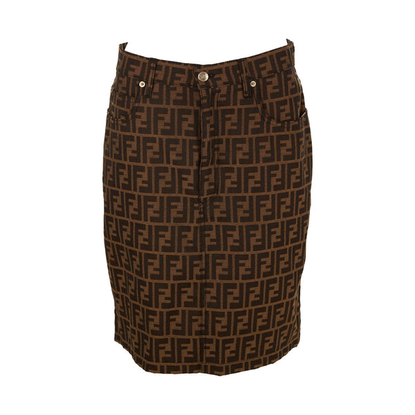 Fendi Brown Logo Skirt