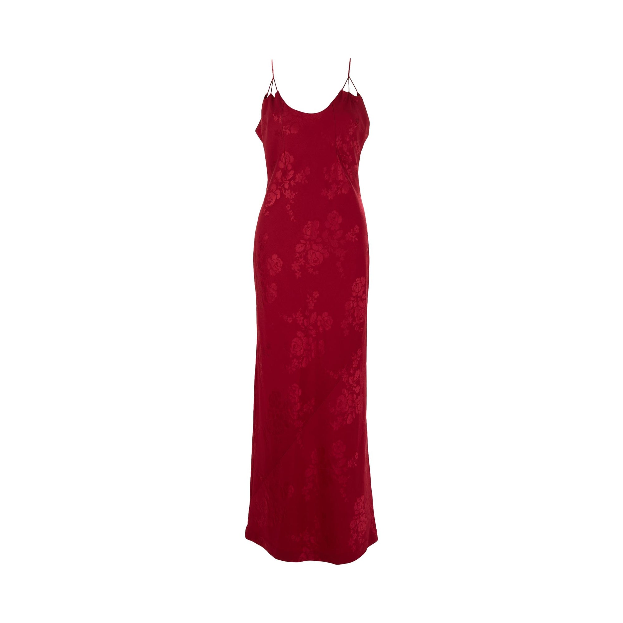 Dior Red Floral Silk Gown