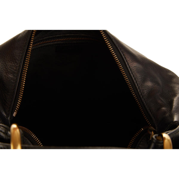 Gucci Black Horsebit Shoulder Bag