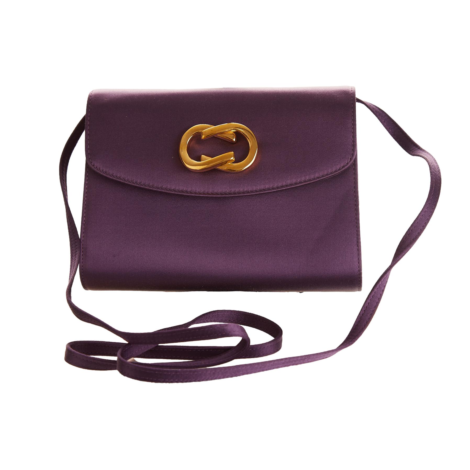Gucci Purple Satin Shoulder Bag