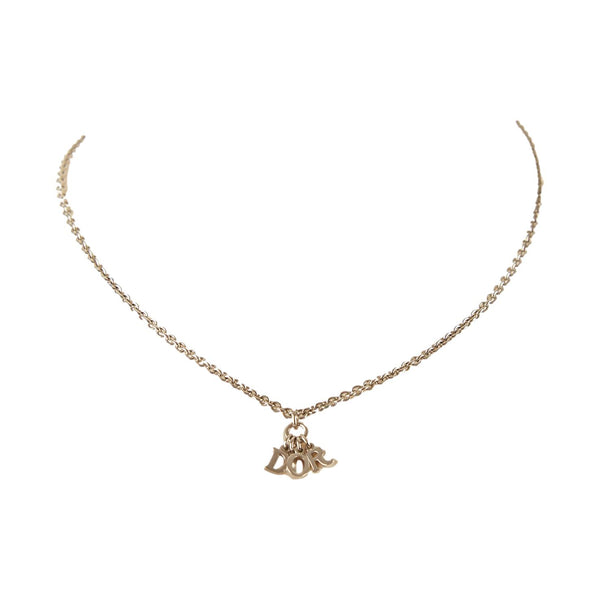 Dior Silver Logo Charm Necklace