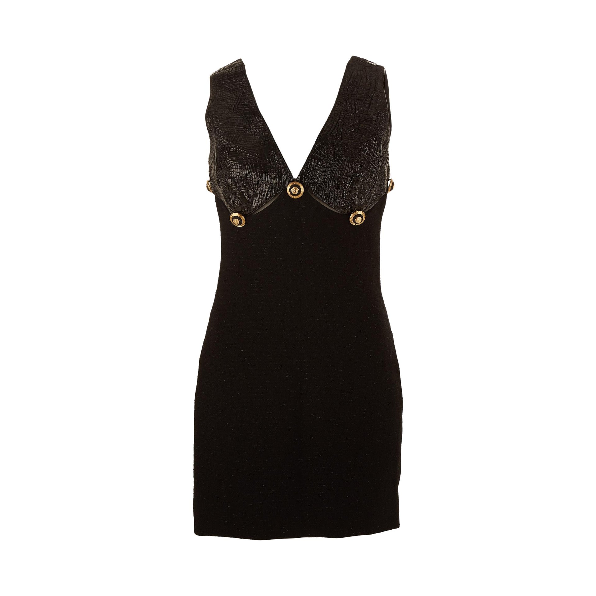 Versace Black Medallion Cut-Out Dress – Treasures of NYC