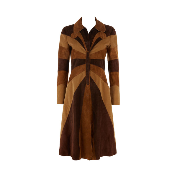Dolce & Gabbana Brown Butterfly Suede Coat