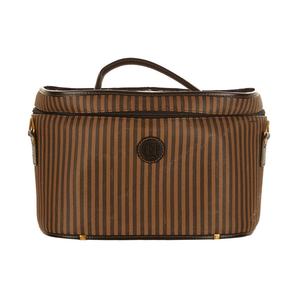 Fendi Brown Striped 2-Way Vanity Bag