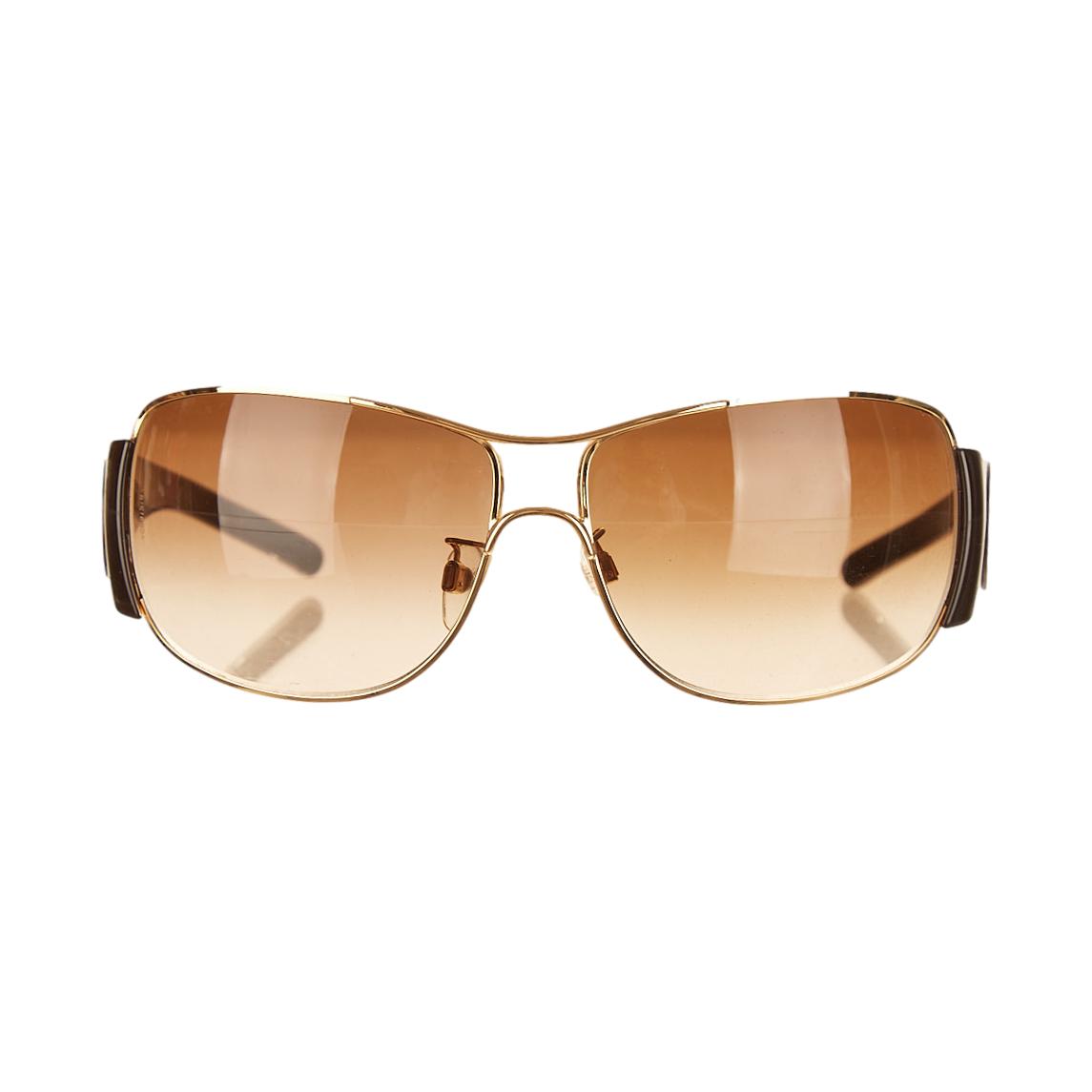 Chanel Brown Logo Shield Sunglasses