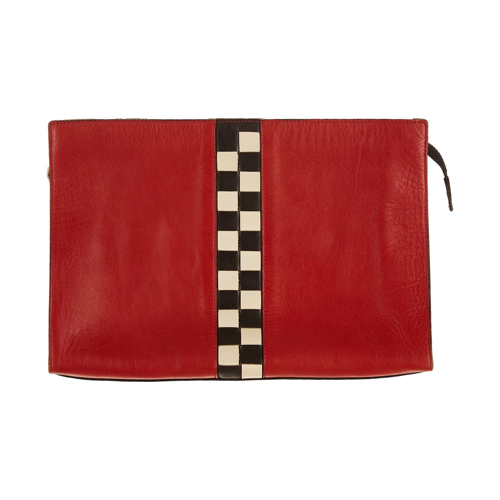 Jean Paul Gaultier Red Checkered Clutch