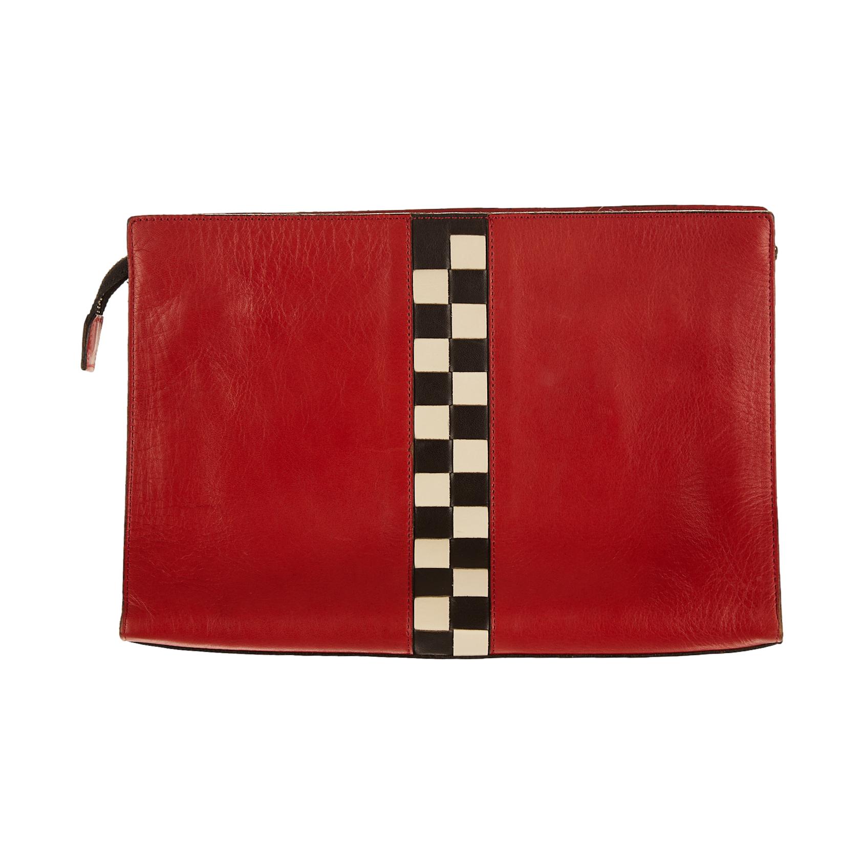 Jean Paul Gaultier Red Checkered Clutch