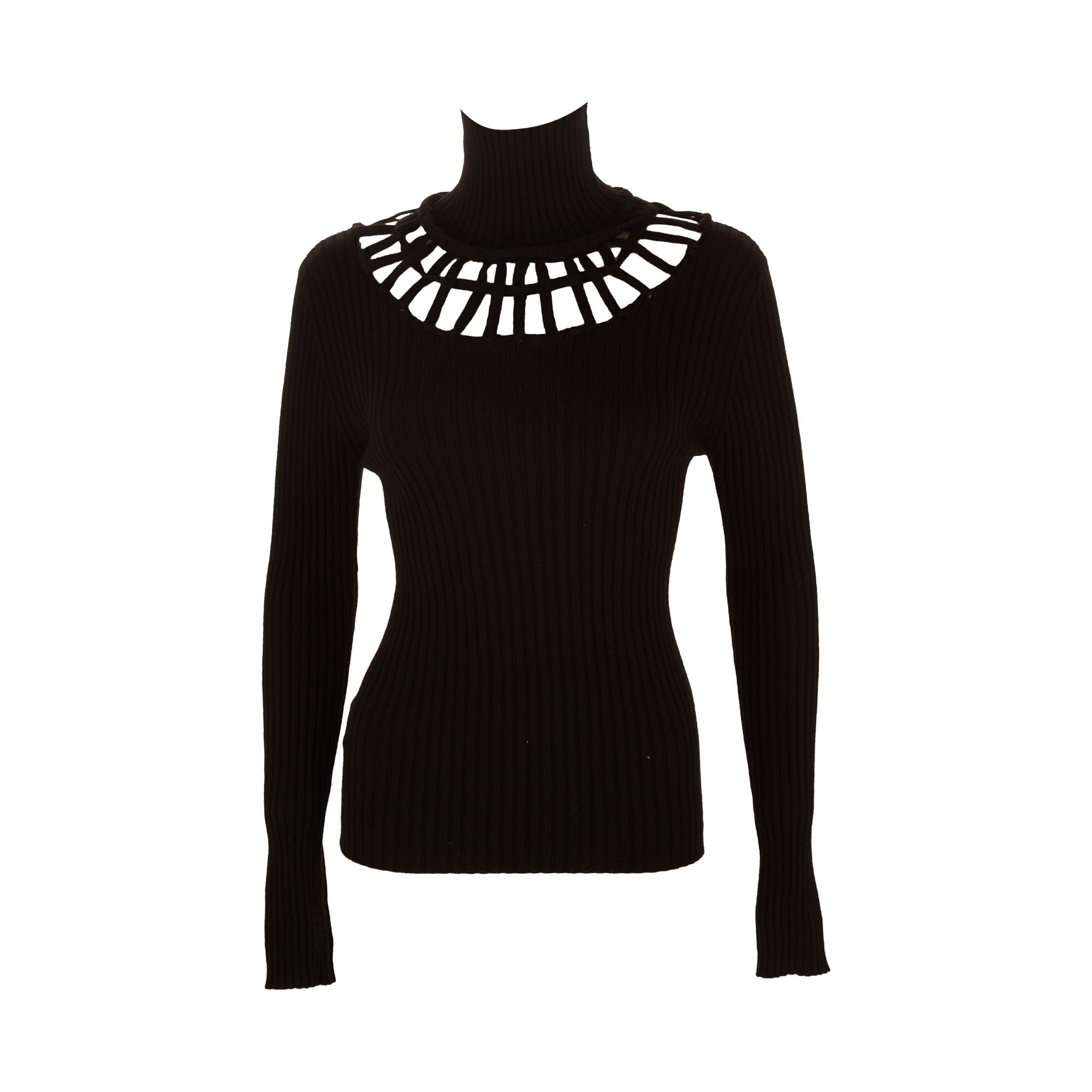 Jean Paul Gaultier Black Cutout Ribbed Sweater