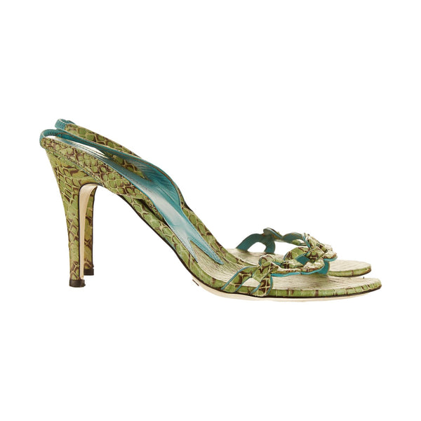 Dolce & Gabbana Green Snakeskin Heels