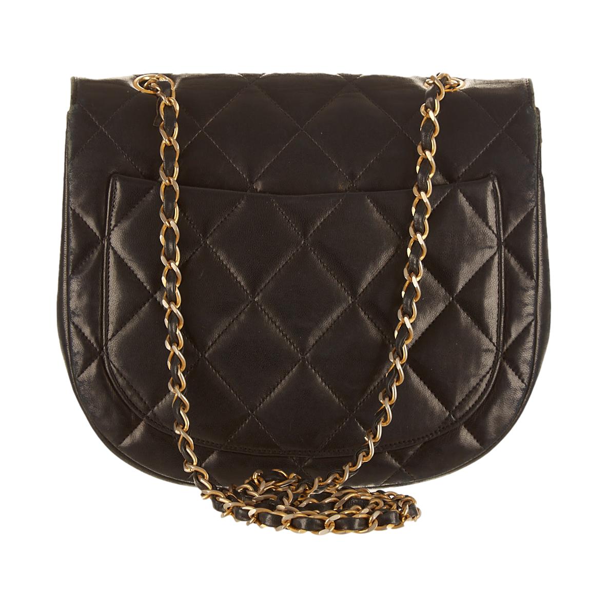 Chanel Black Quilted Logo Chain Shoulder Bag