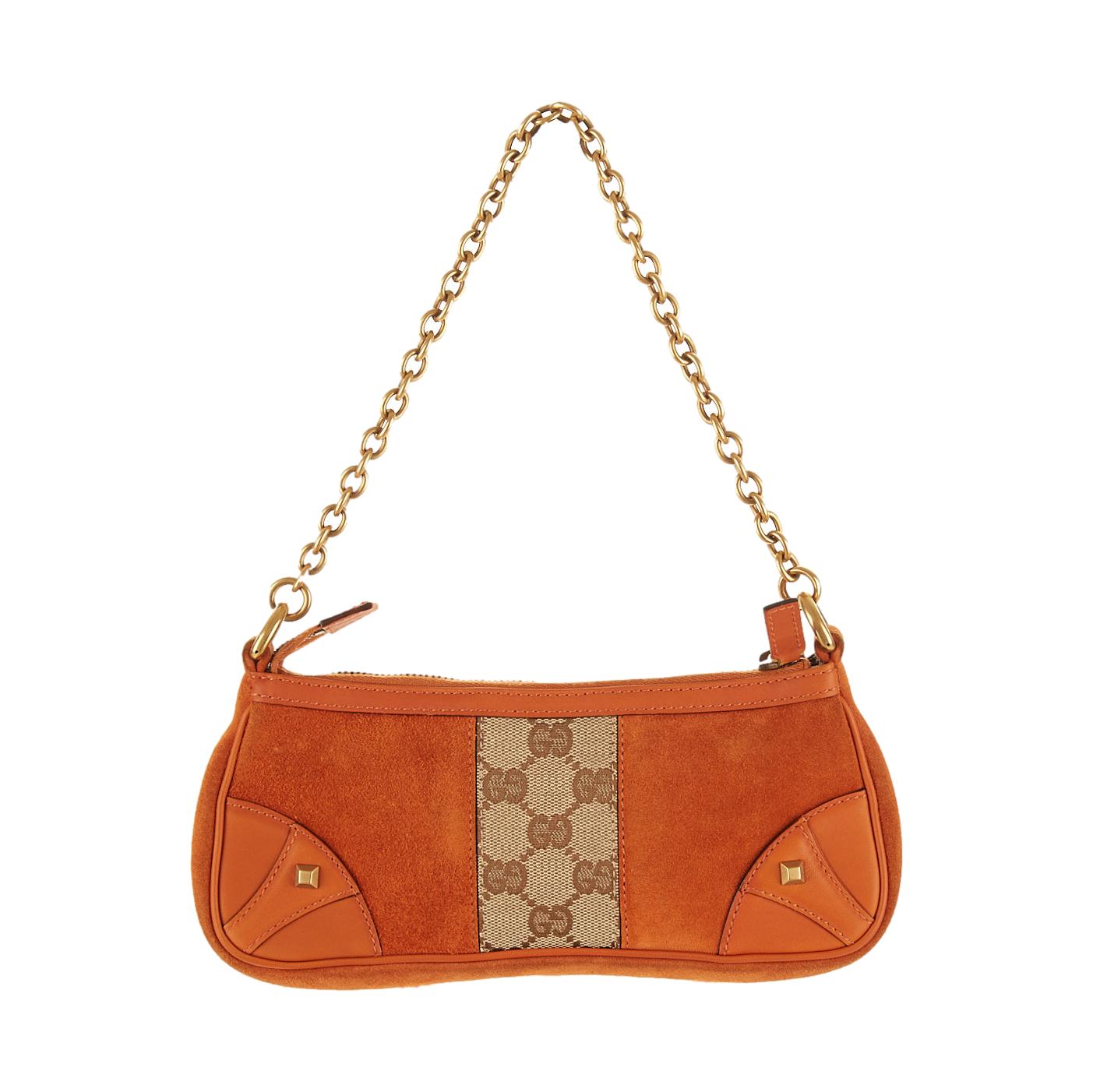 Gucci Orange Suede Shoulder Bag