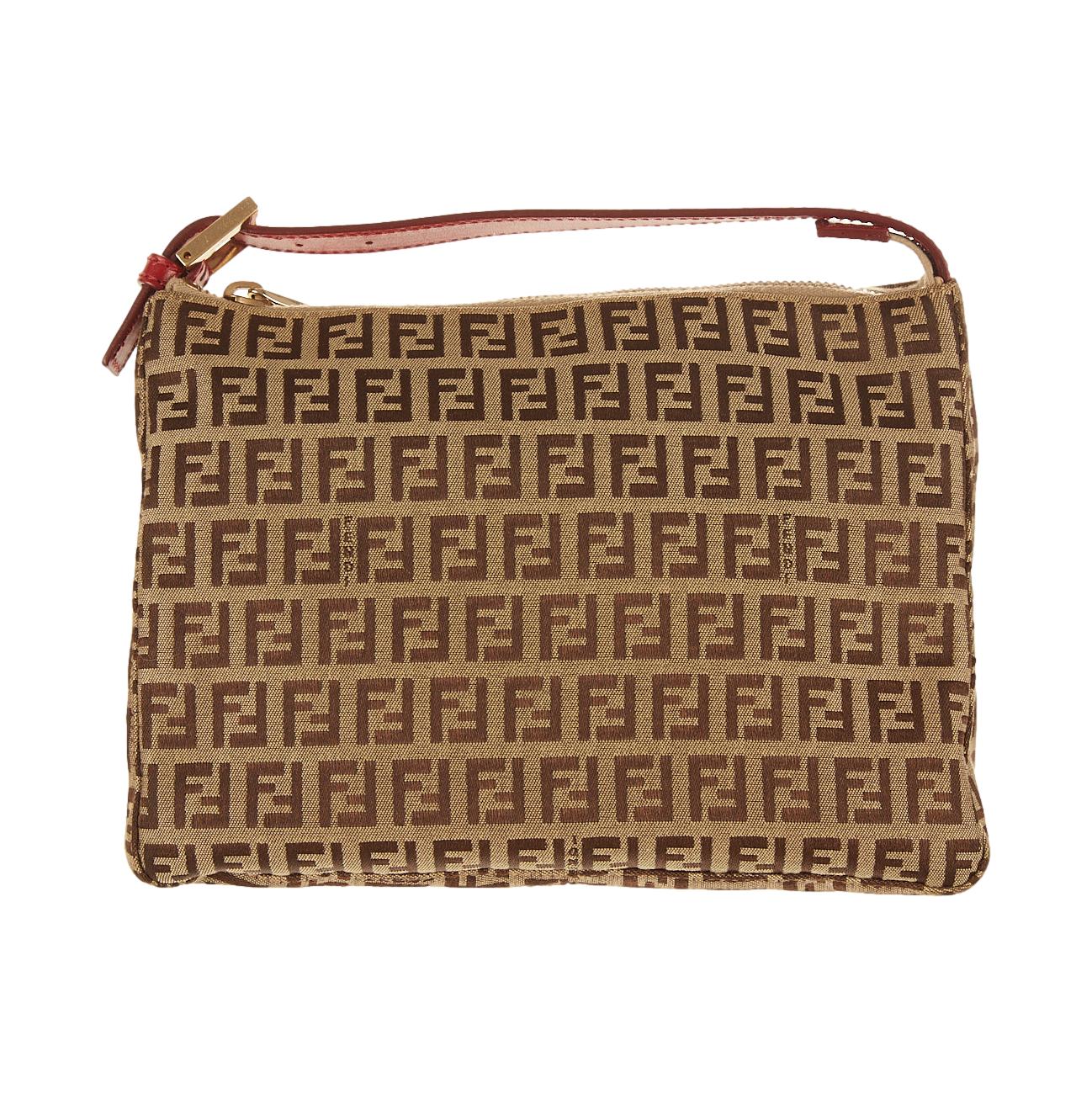 Fendi Brown Logo Top Handle Bag