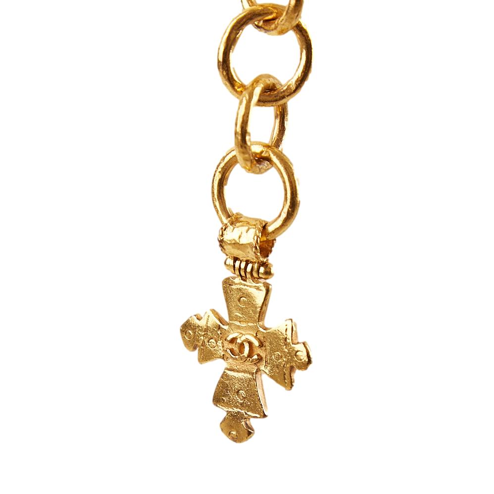 Chanel Gold Cross Logo Chain Belt