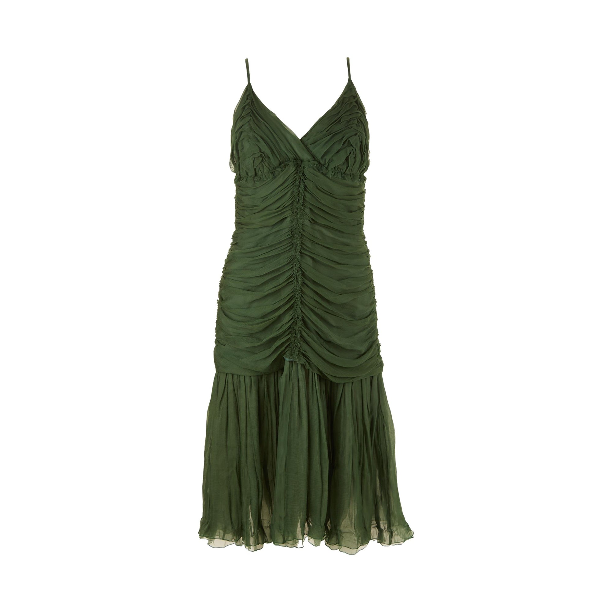 Prada Green Ruffle Dress