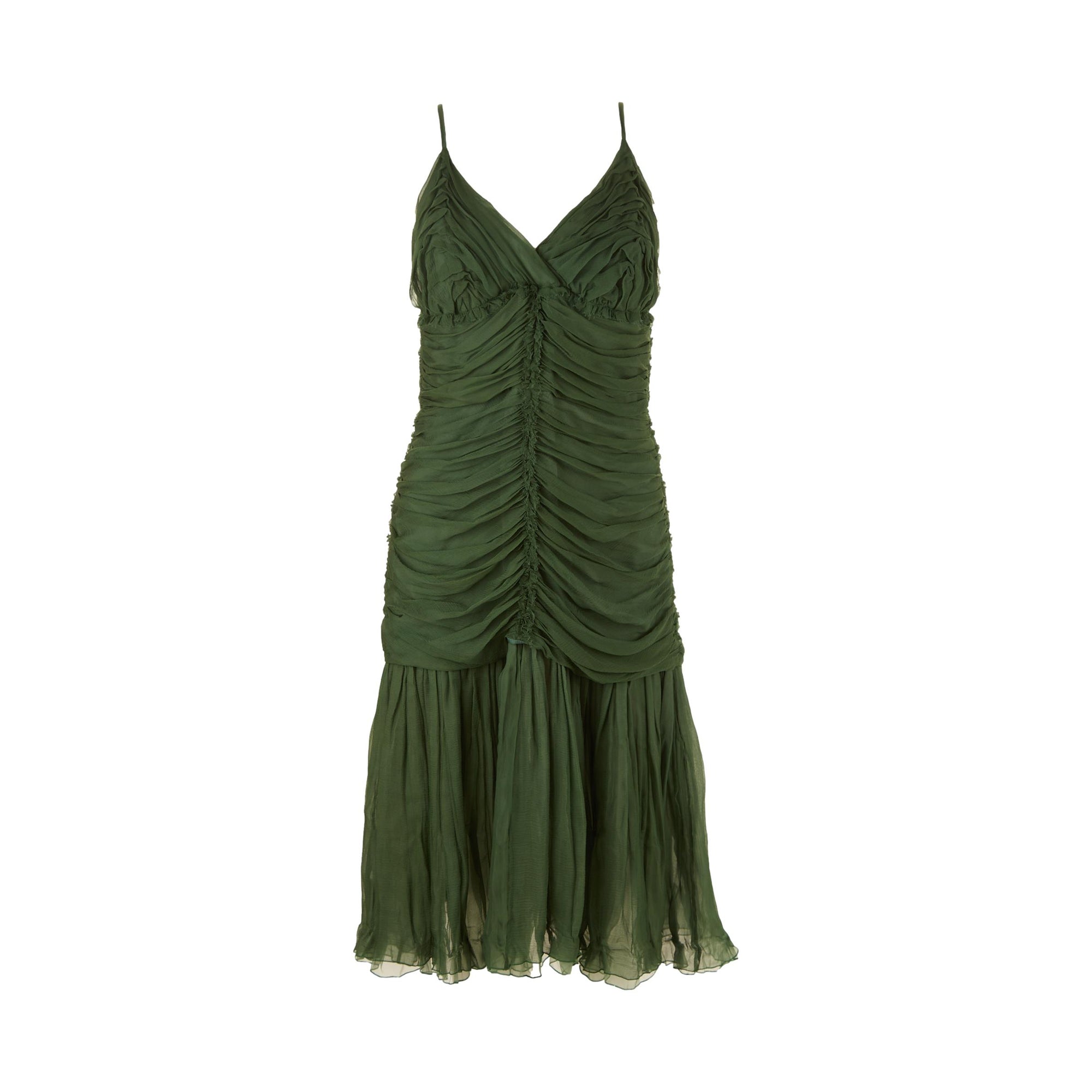 Prada Green Ruffle Dress Treasures of NYC Prada Green Ruffle Dress Treasures of NYC