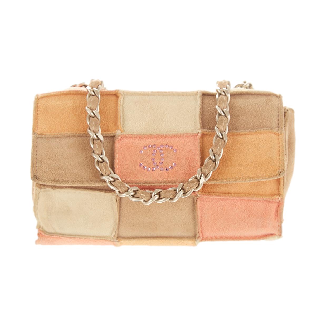 Chanel Micro Suede Patchwork Chain Bag