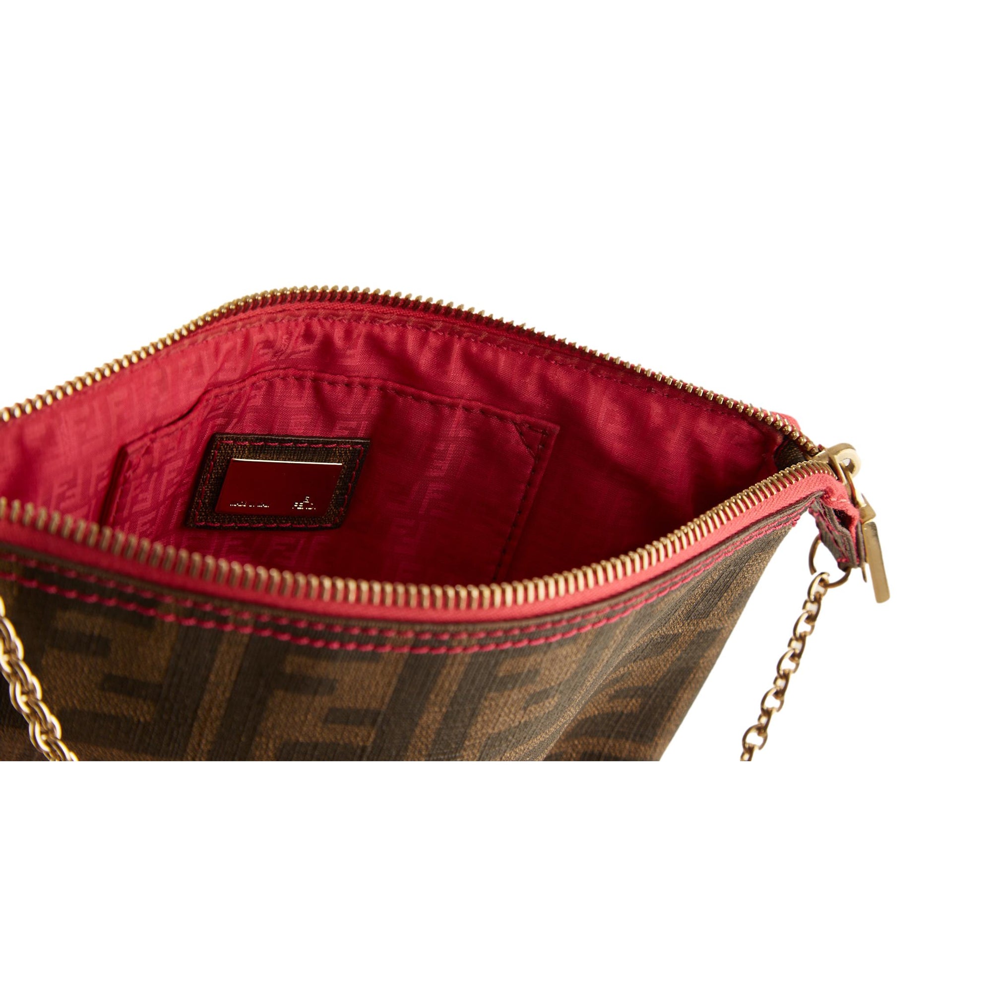 Fendi Pink Logo Mini Chain Shoulder Bag