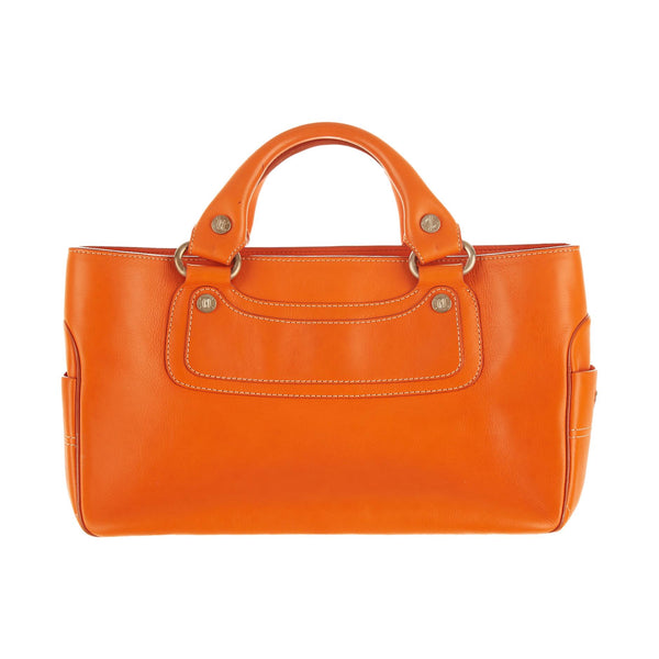 Celine Orange Logo Top Handle Bag