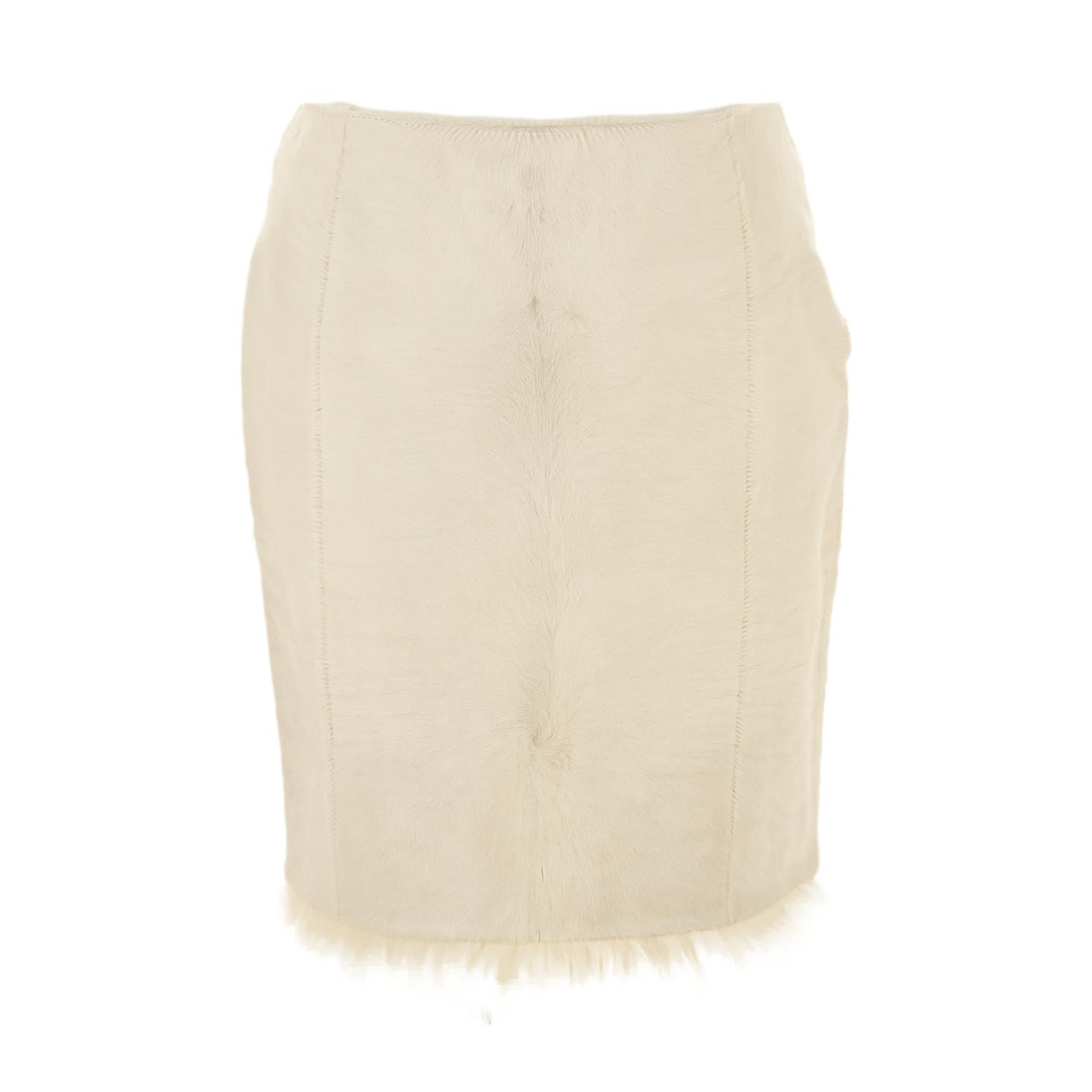 Prada Ivory Calf Hair Skirt