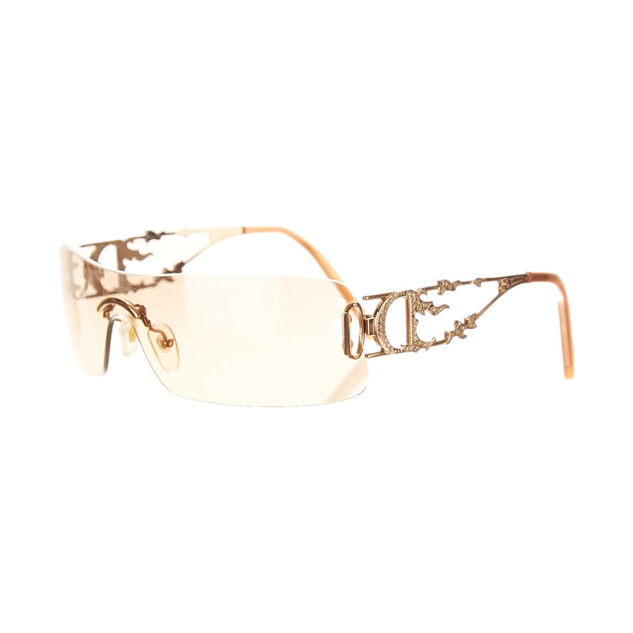 Dior Gold 'Fire' Rhinestone Sunglasses