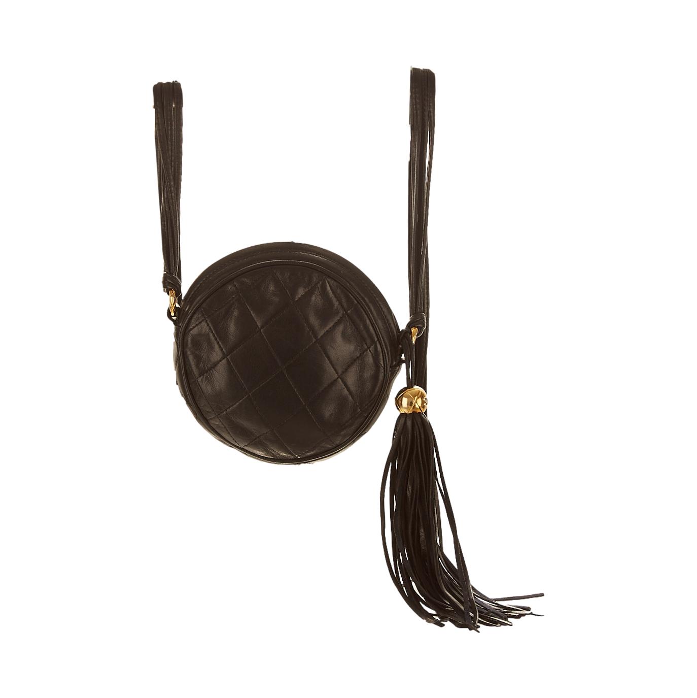 Chanel Black Mini Round Tassel Shoulder Bag