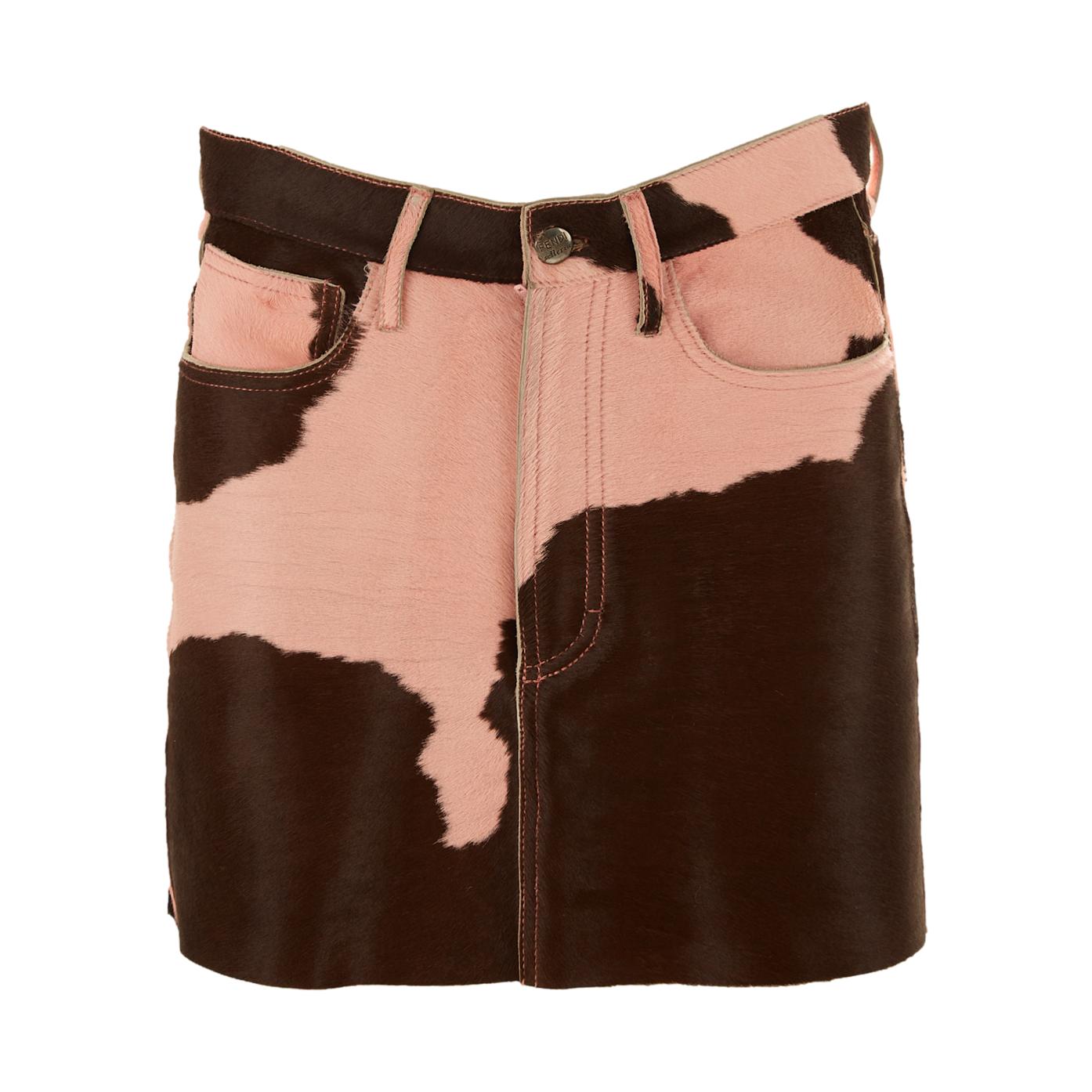 Fendi Pink Cow Print Skirt