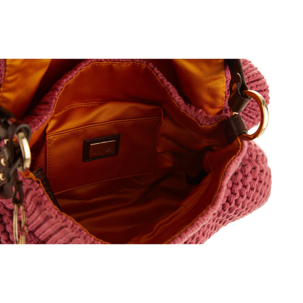 Fendi Pink Crochet Shoulder Bag