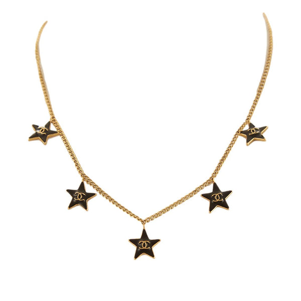 Chanel Gold Star Logo Necklace