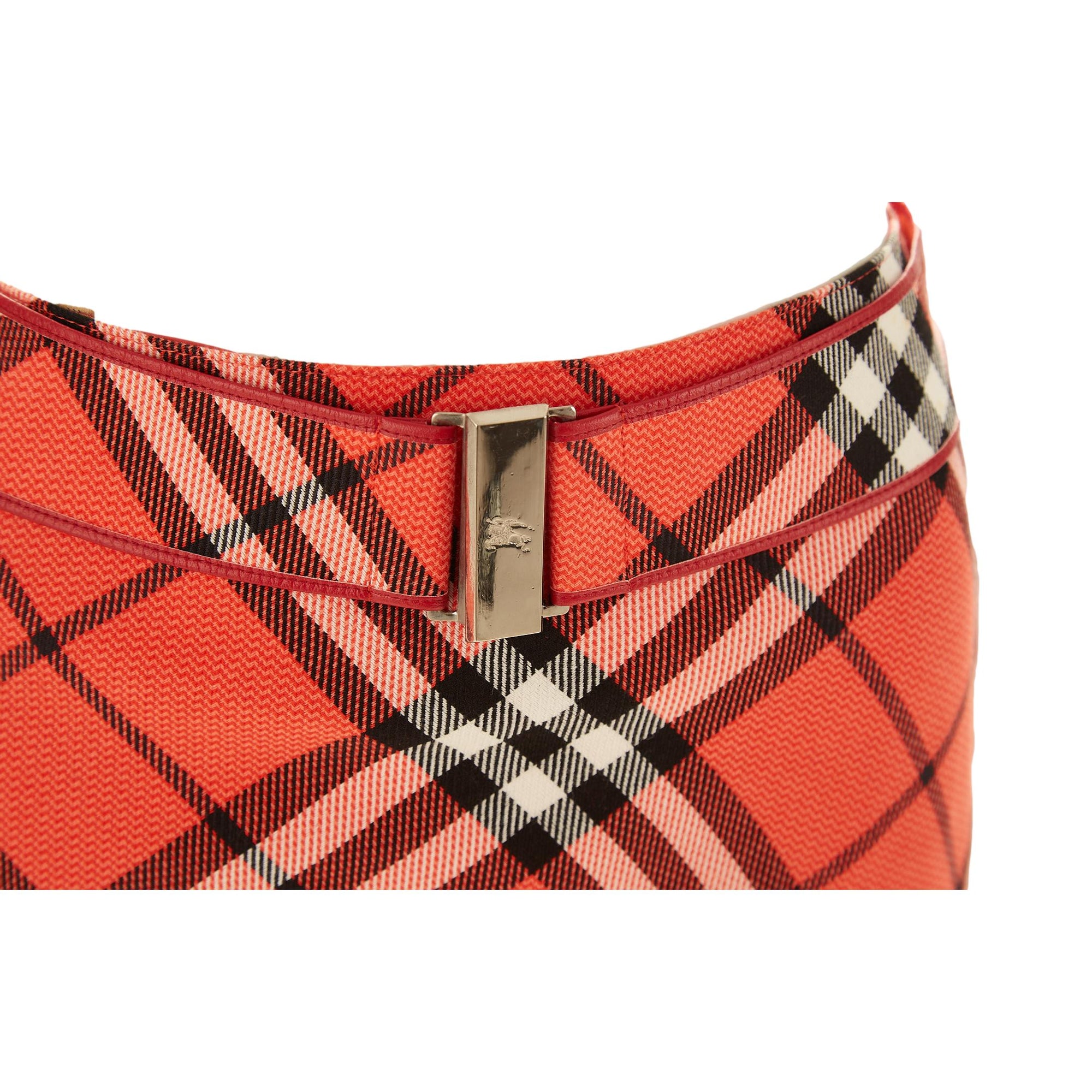 Burberry Red Plaid Belted Skirt