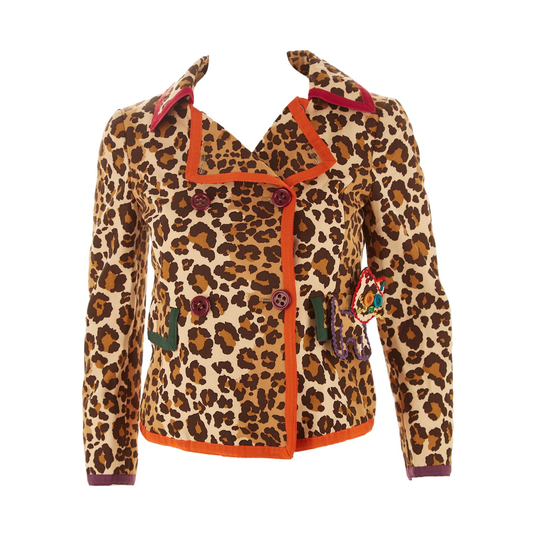 Moschino Multicolor Cheetah Print Jacket