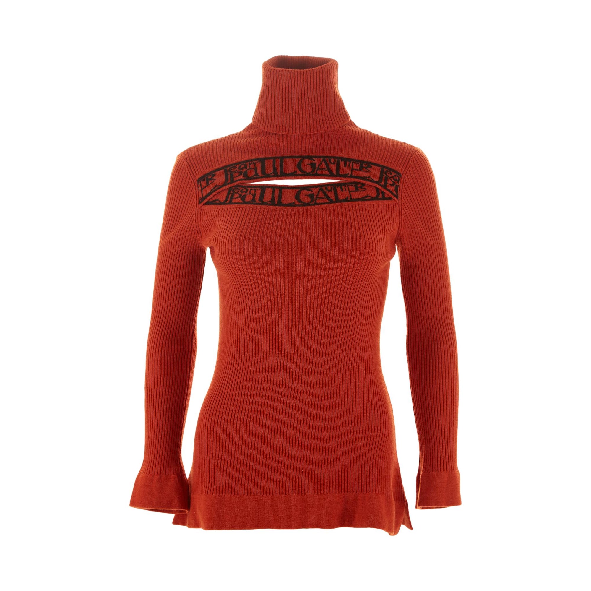 Jean Paul Gaultier Red Cut Out Sweater